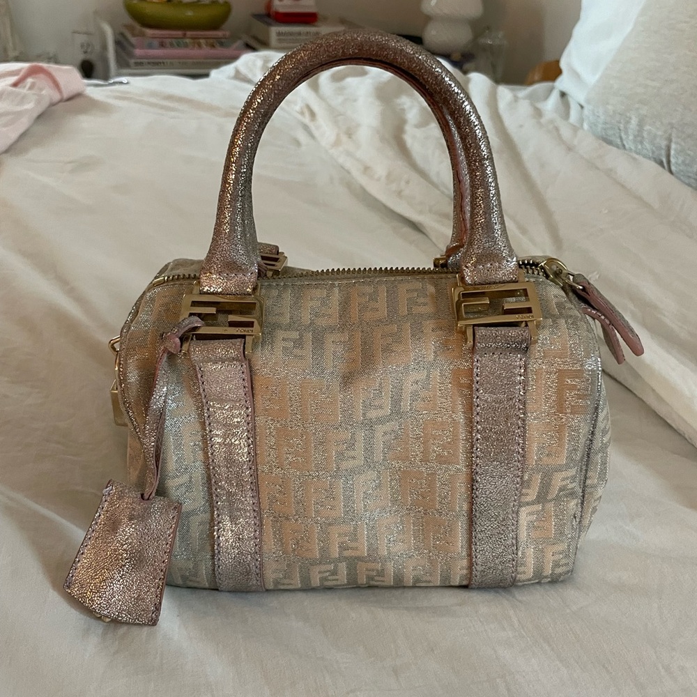 Fendi Metallic mini boston bag